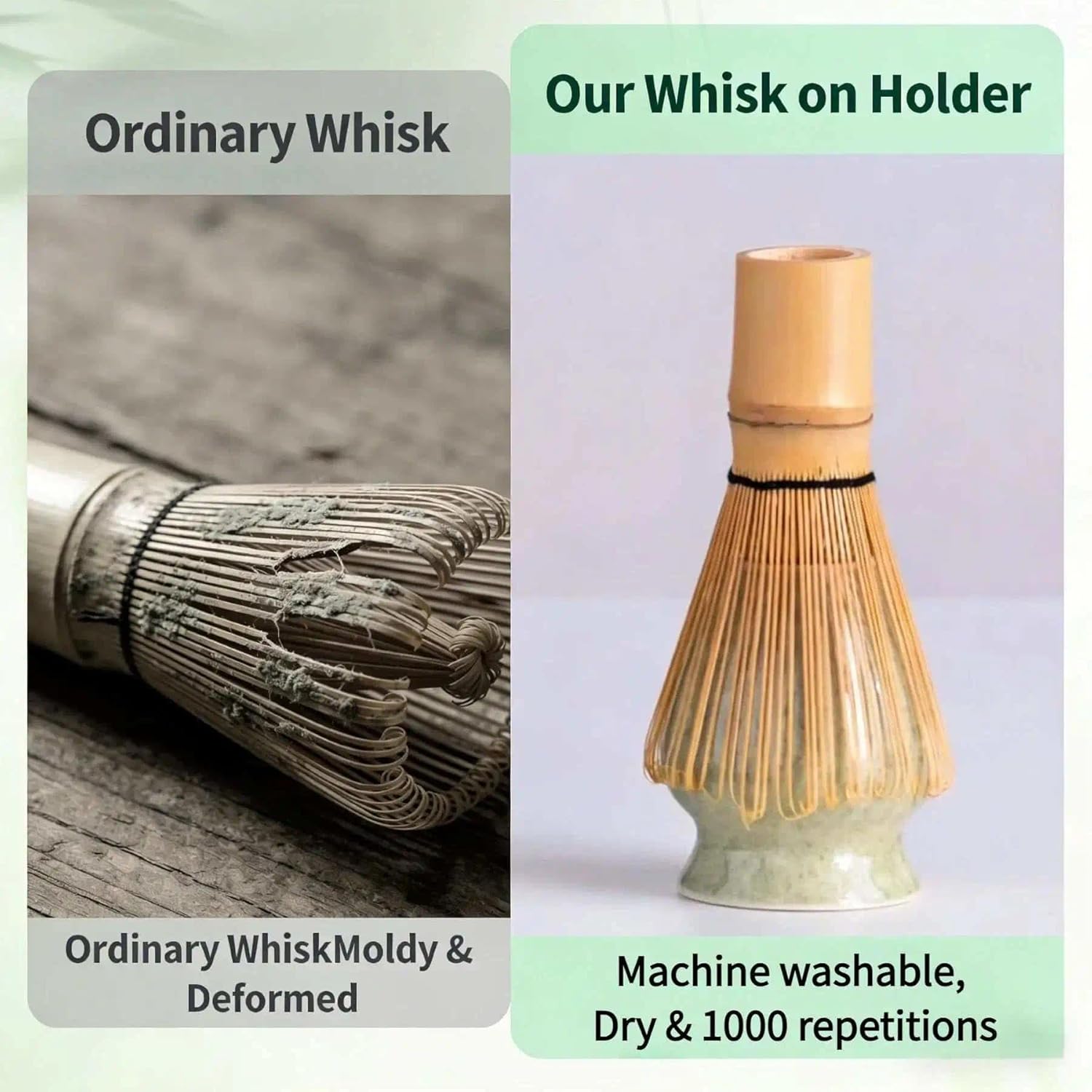 Matcha Whisk Set for Beginner: Japanese Tea Ceremony, 7-in-1 Starter Kit, Easy to Use Guide, 60s Dense Foam, 100% Natural Handmade Bamboo, Lead-Free Ceramic Bowl, Food Safety Certified, Gifts.