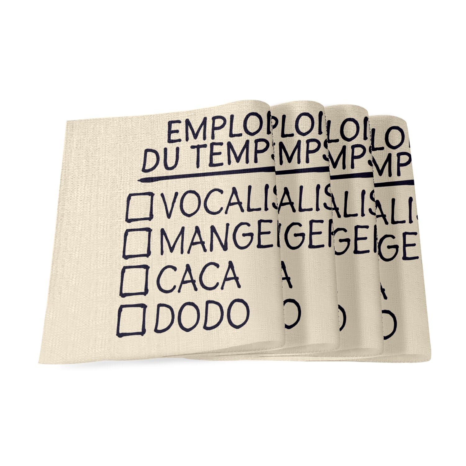 Sets de table en lin de qualité supérieure 40x28,5 cm au design humour bébé
