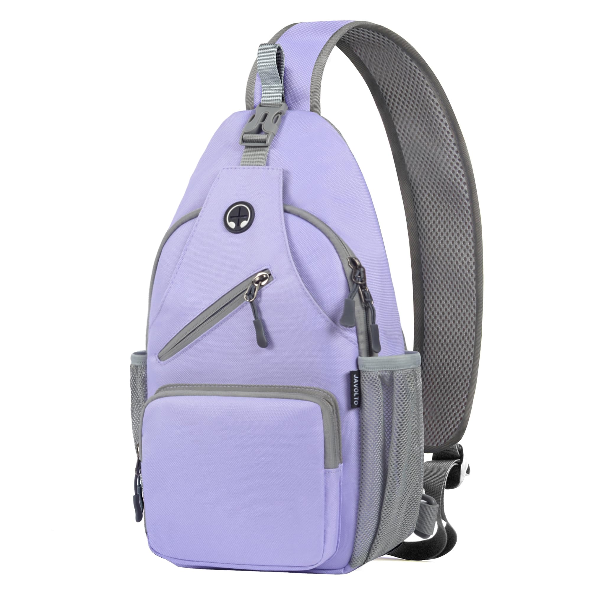 Javolto Crossbody Sling Bag,Small Backpack Men,Hands-Free Shoulder Daypack | Padded Mesh Back,Adjustable Strap,Multiple Compartments,Lightweight Satchel Purse for Men Women,Travel,Hiking,Cycling,Walking
