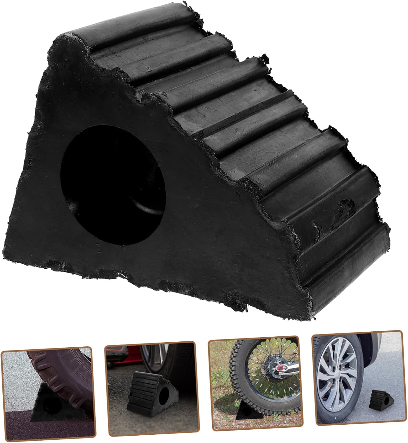 Rubber Wheel Chock for Trailer Stabilizer Block Versatile Design Tire Stop for Rv