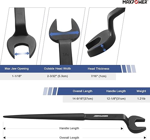 Vista 31 de MAXPOWER Llave Spud, apertura nominal de 7/8 pulgadas