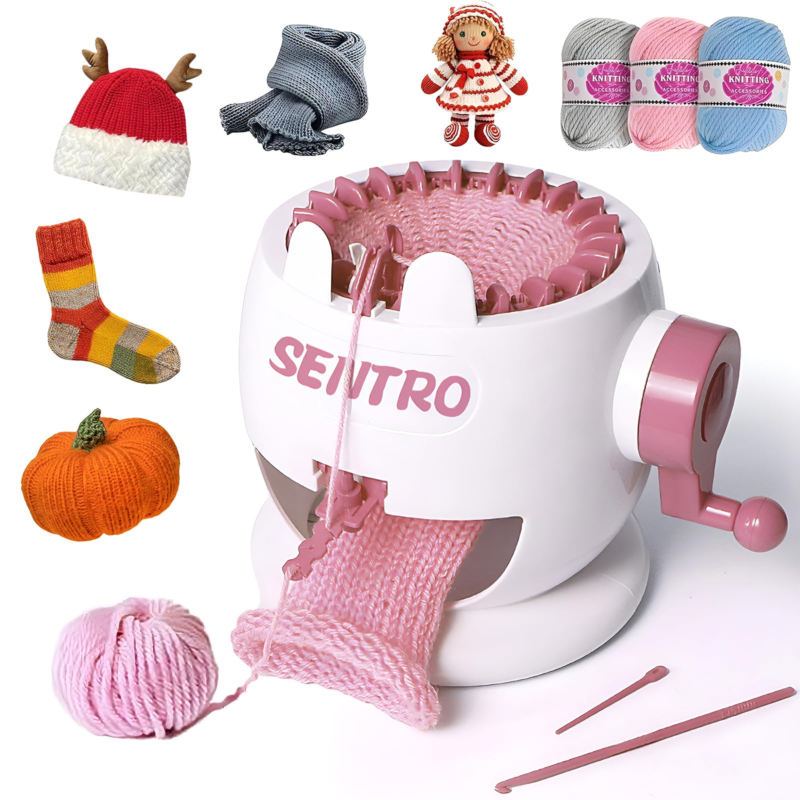 SENTRO Knitting Machine, 22 Needle Knitting Machine, Circular Knitting Machine, Smart Circular Crochet Machine, hat loom machine, knitting machines for adults, Sock Loom, Socks,Hat,Scarf,glove