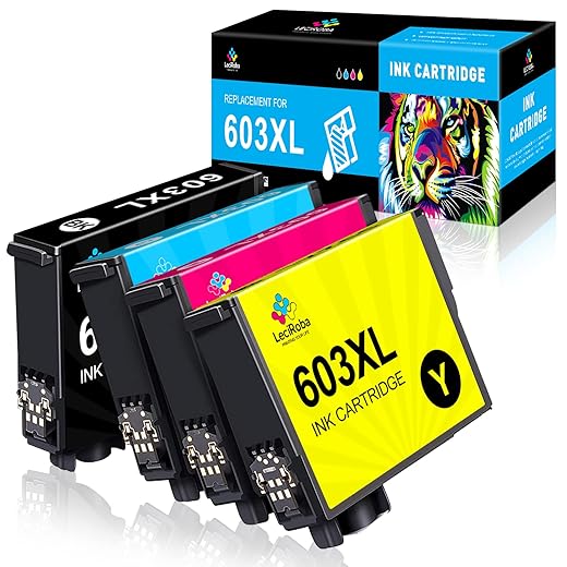 Leciroba 603Xl Reemplazo Para Tinta Epson 603Xl Y Cartuchos Epson 603,Para Epson Xp-2100 2105 Xp-2150 Xp-2155 Xp-3100 Xp-3150 Xp-4100 Xp-4150 Workforce Wf-2810 Wf-2820 Wf-2840 Wf-2870 (4 Paquetes)