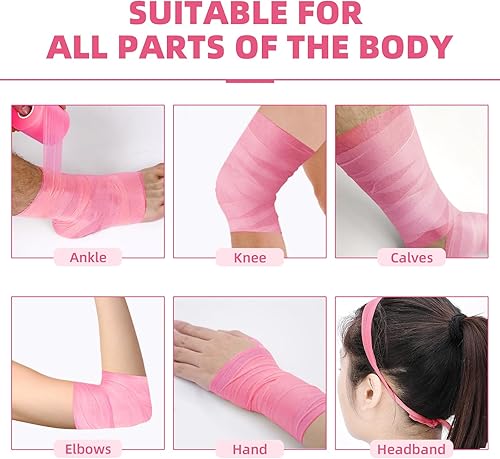 Miniatura 4 de OK TAPE Cinta preenvolvente (4 rollos)  Envoltura de espuma atlética para deportes, protege para tobillos, muñecas, manos y rodillas, 2.75 pulgadas