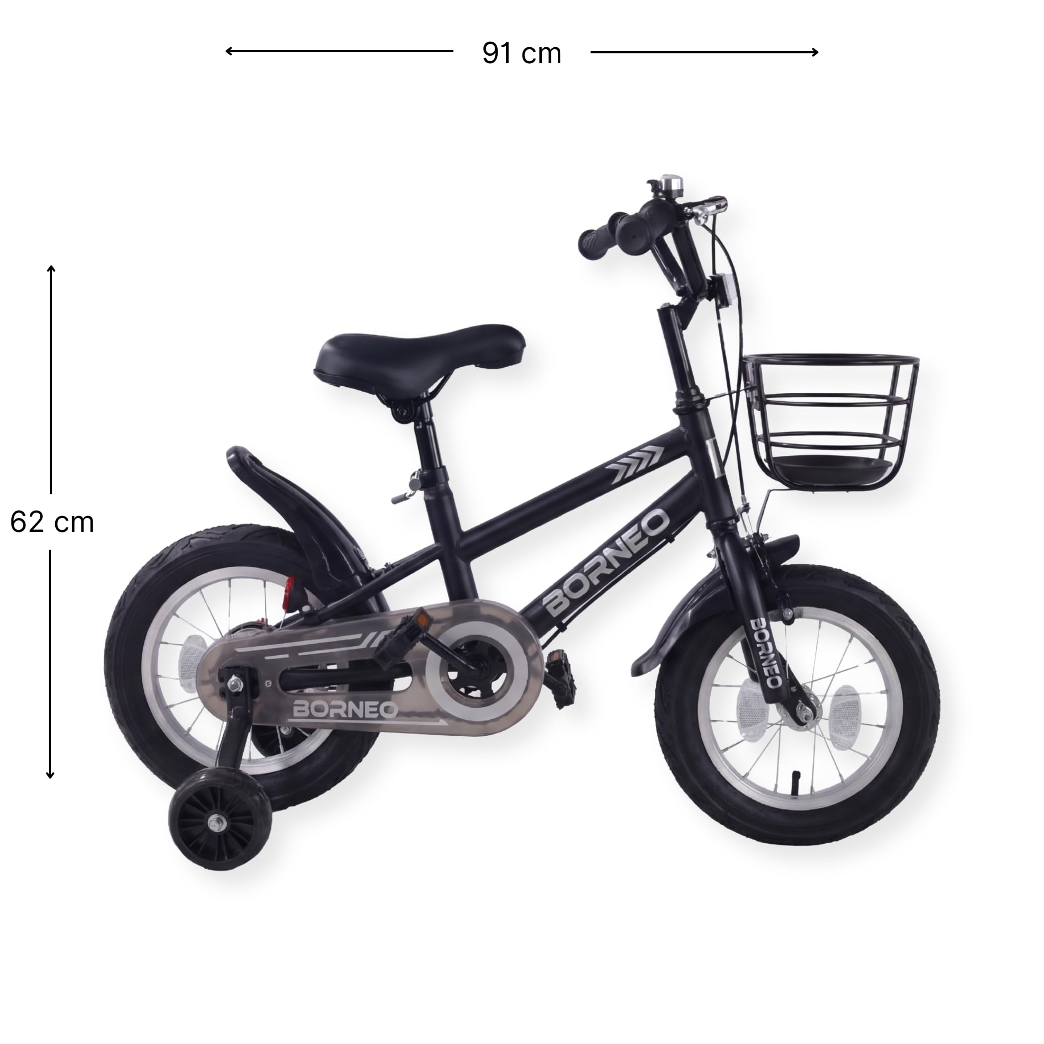 Vélo d'enfant pour garçons - Borneo - 12 Pouces - Noir