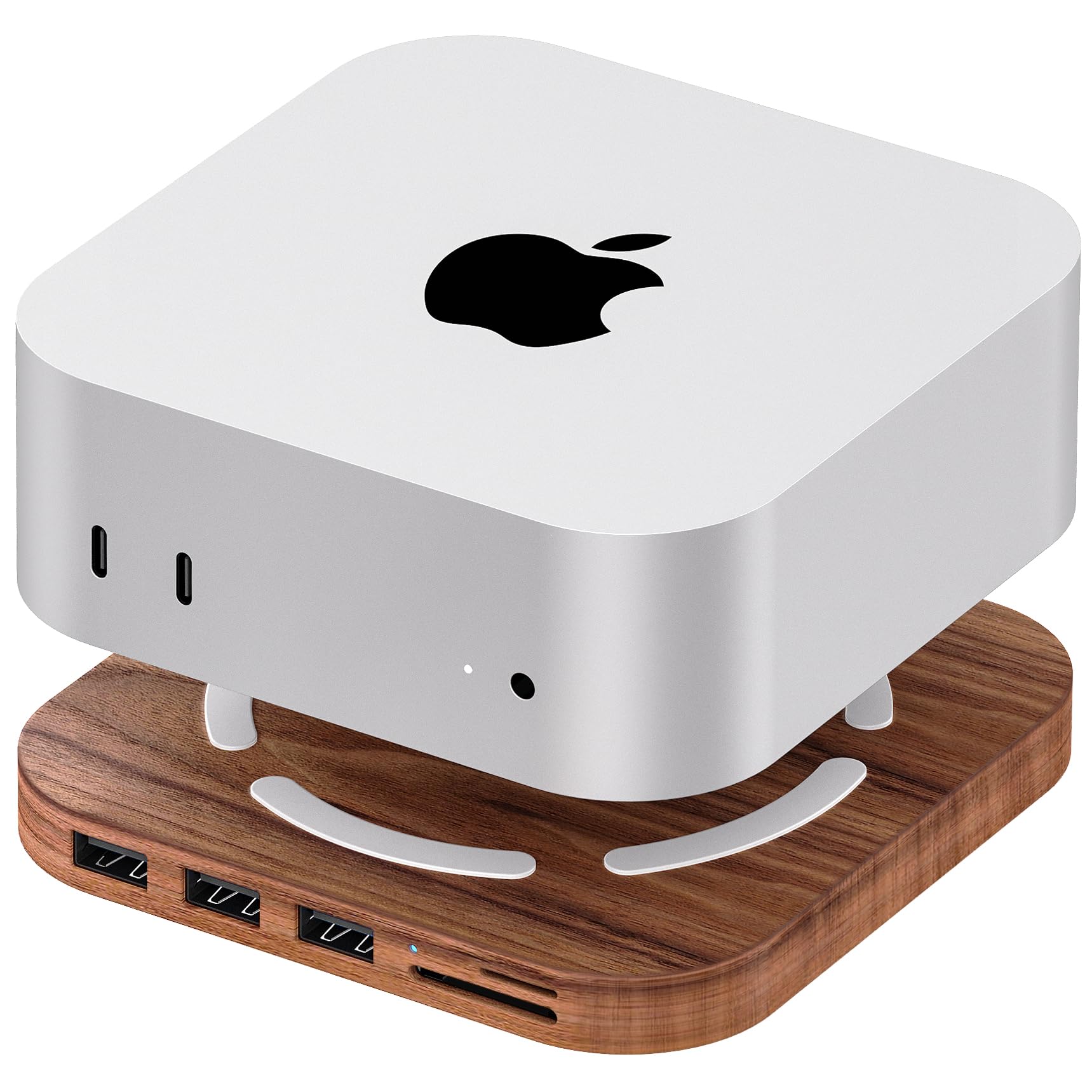 FEIFANZHE 2024 Mac mini Dock, Mac mini M4 hub with 3X USB 2.0, SD/TF 3.0 Card Readers, 480Mbps Data Transfer M4/M4 Pro Docking Station Accessories, Walnut Wood Material-H20-image-15