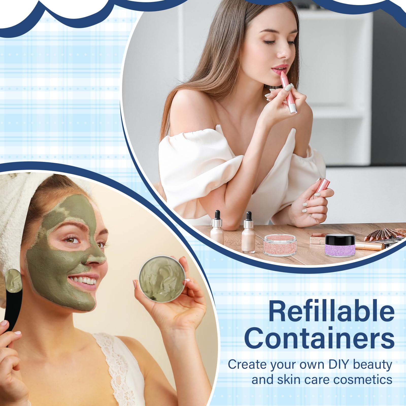 Zikenis 12 Pezzi Contenitori Cosmetici, 20ml Contenitori per Crema con Copertina e 4 Raschietto, Vuoti Trasparenti Vasetti Plastica Cosmetico per Crema, Lozione, Balsamo per Labbra, Cosmetici Homemade