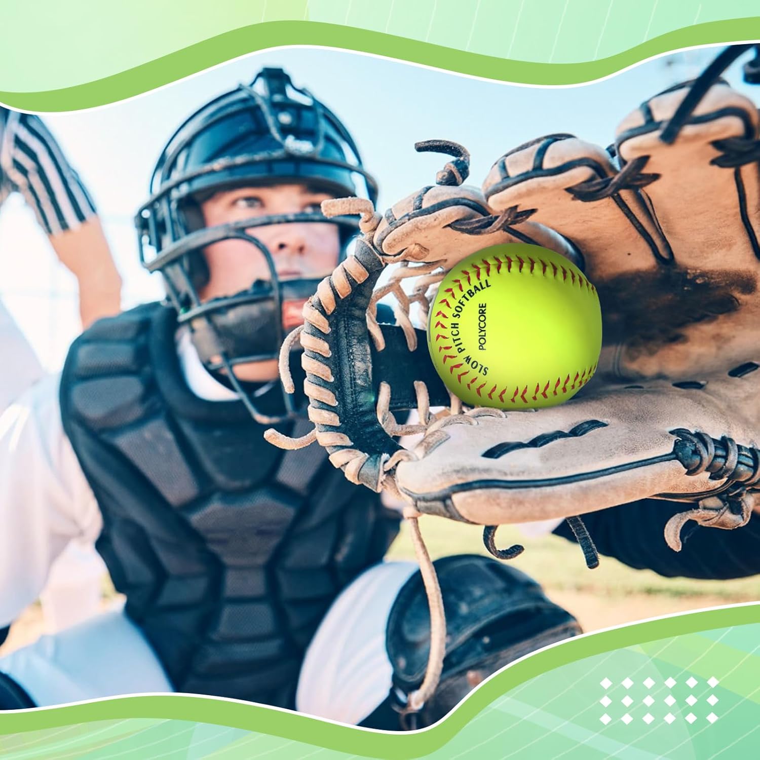 18 Pcs Sports Practice Softballs Leather Covered Training Ball Slow Pitch Softball Balls for Games, Practice and Training