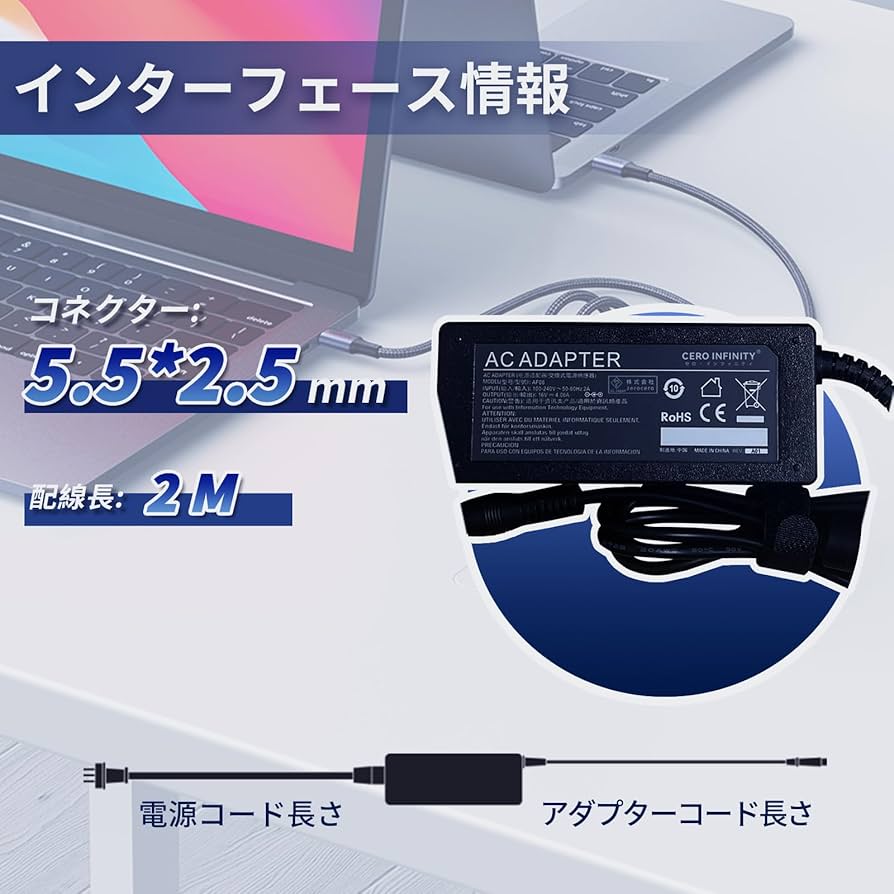 CF-SZ6 第7世代i5 メモリ8GB SSD256GB 純正互換ACアダプタ Panasonic 純正新品 CF-SZ6/SZ5/LX6/LX5 用16V4.06A