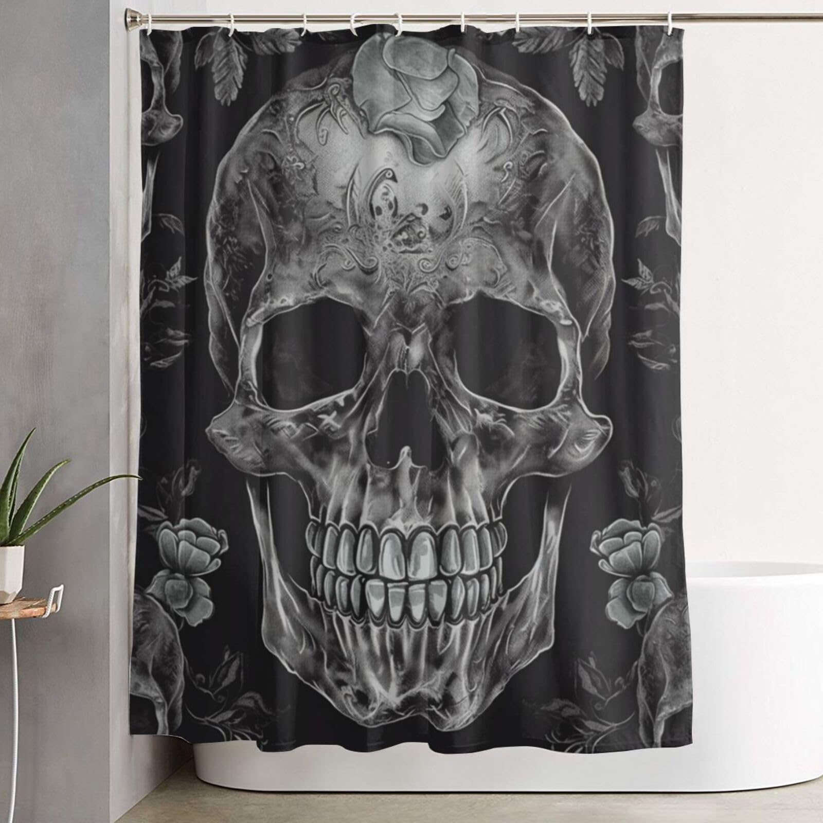 Rideau de douche de qualité supérieure squelette en textile lourd hydrofuge de 182 cm