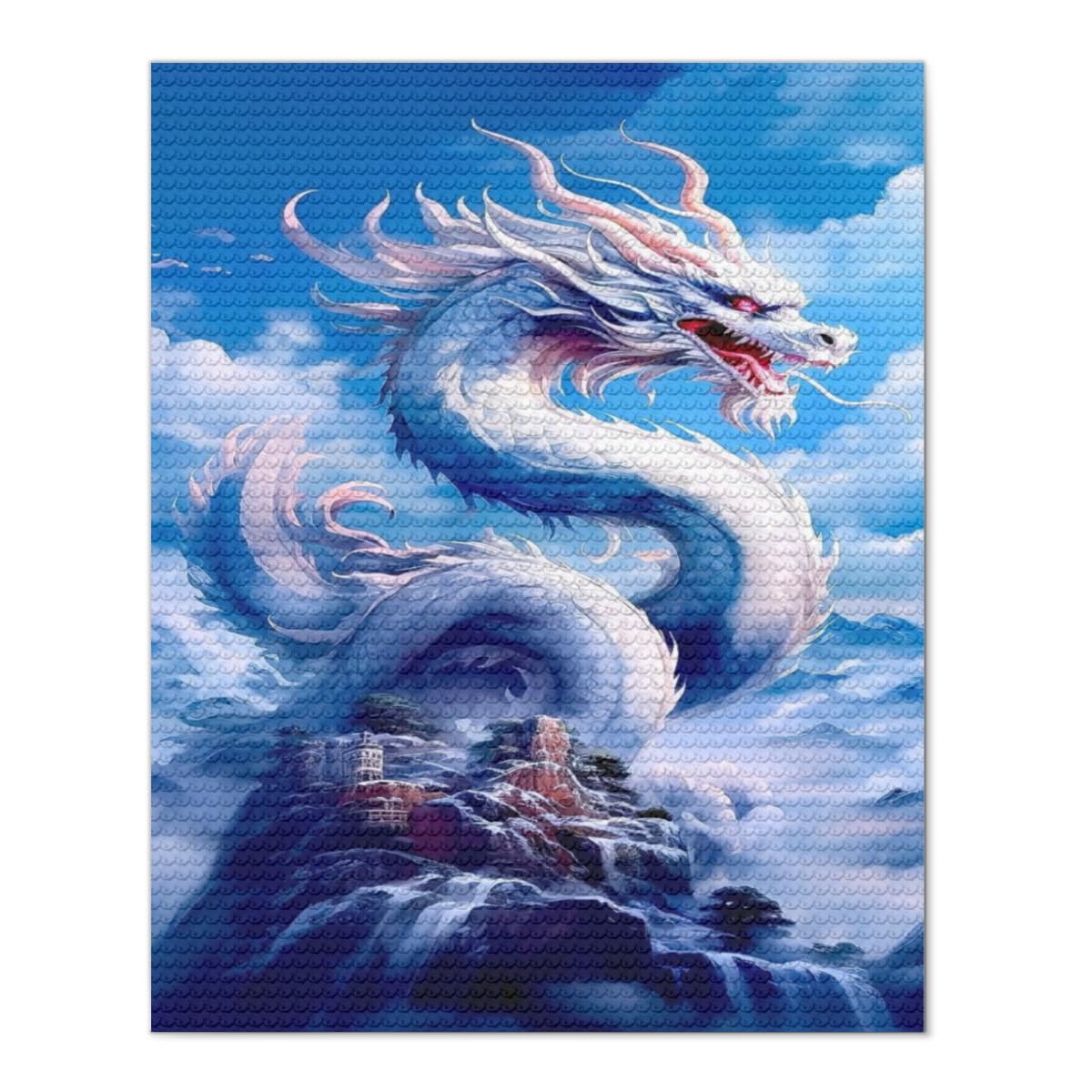 龍の色彩絵 青龍 色鉛筆 原画 ポストカード ハガキ 絵はがき 龍 手描き