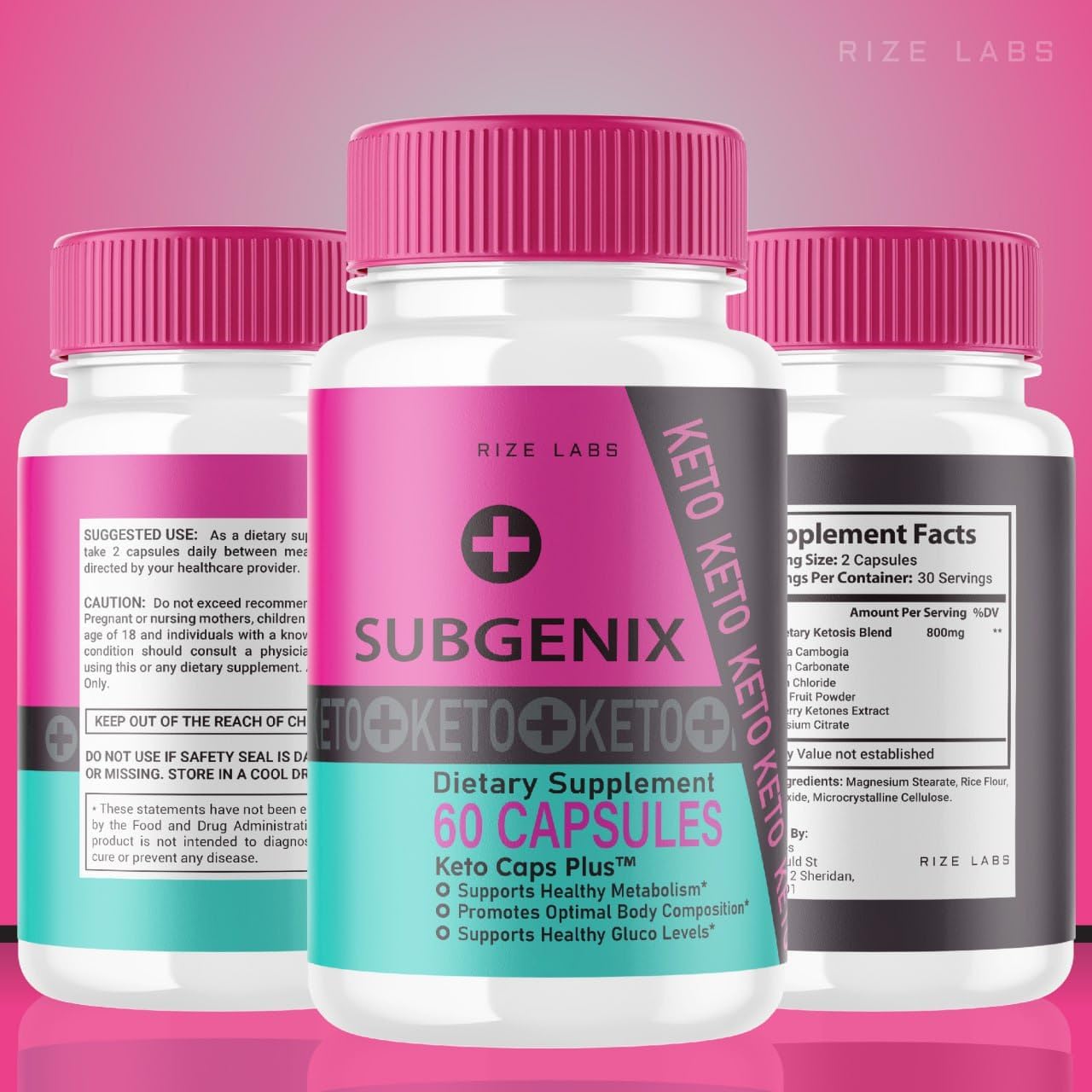 rize labs Subgenix Capsules, Subgenix a Natural Fat-Burning Pills, Subgenix Supplement for Fitness and Wellness Goals, Subgenix Advanced Formula Review, Pastillas (120 Capsules) (Pack of 2)