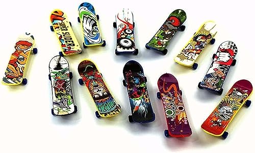 LtytyJ Juego de 12 monopatines para niños, mini patineta de 12 piezas, paquete de juguetes para dedos, regalos para niños y niños