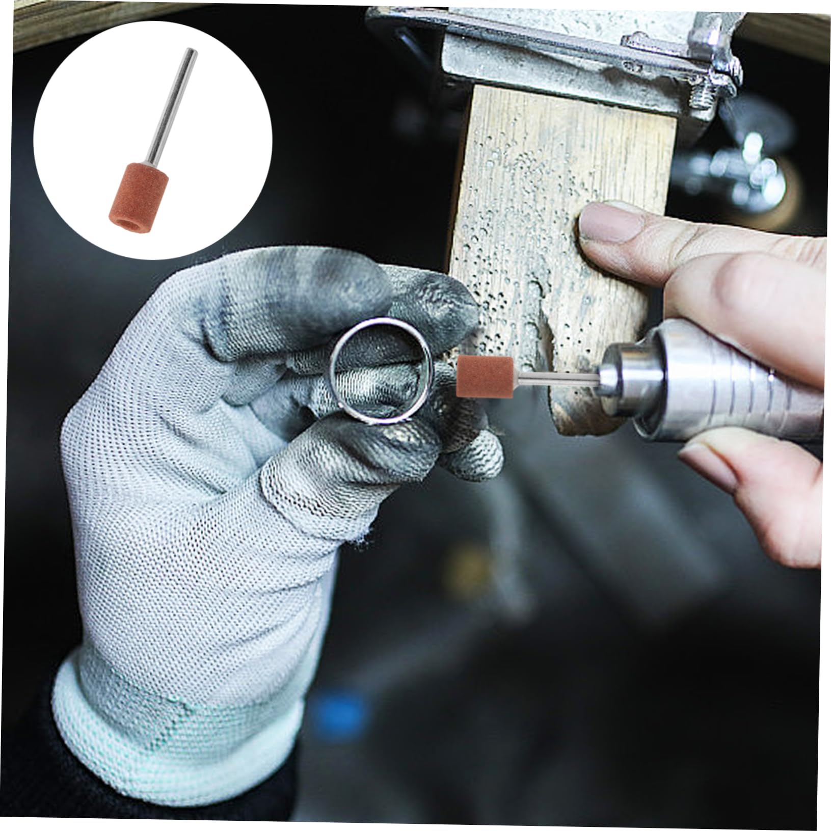 SOLUSTRE 250pezzi Punte Abrasive Montate Per Smerigliatura Da Strumento Rotativo Per Lucidatura e Affilatura Cilindriche Di Facili Da Usare Per Metalli e Pietra