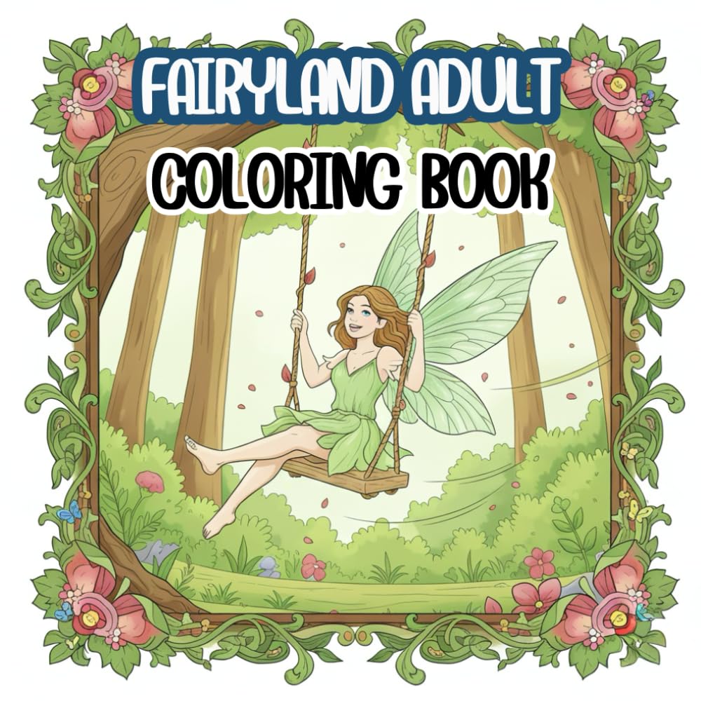 Fairyland Adult Coloring Book: A Fantasy Coloring Book for Adults with Beautiful Fairy Portraits, Ethereal Woodland Creatures, and Intricate Floral Designs