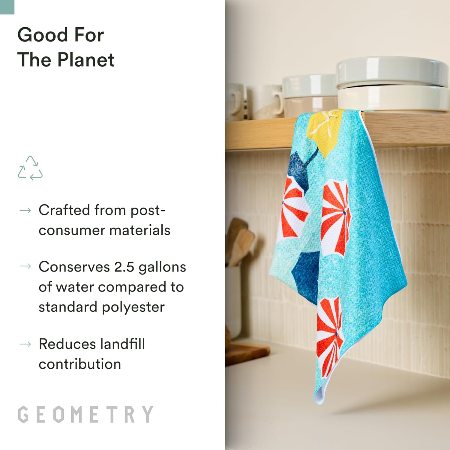 GEOMETRY Spring Kitchen Towels - Double Sided, Quick Dry Microfiber Cloth - Spring & Summer Dish Towels for Kitchen Drying - Premium Quick Dry Towel - Bubbling, 18" x 30" - 1-Pack