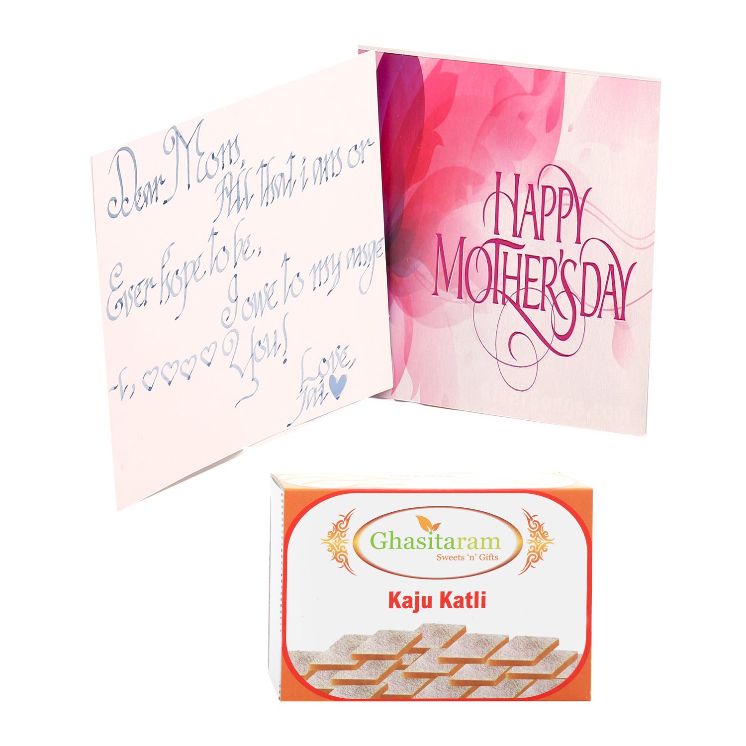 Ghasitaram Gifts Mother's Day Gifts Cards Personalised Message in Calligraphy Card and Kaju Katli |Diwali,Holi,Rakhi,Valentine,Christmas,Birthday,Anniversary,Gift for Her,Him,Mothers Day,Fathers Day|-image-44