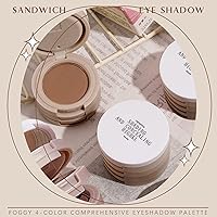 Vista 2 de Paleta de sombra de ojos mate 4 en 1, sombra de ojos marrón topo neutro para mujeres mayores, maquillaje de sombra de ojos en polvo mezclable