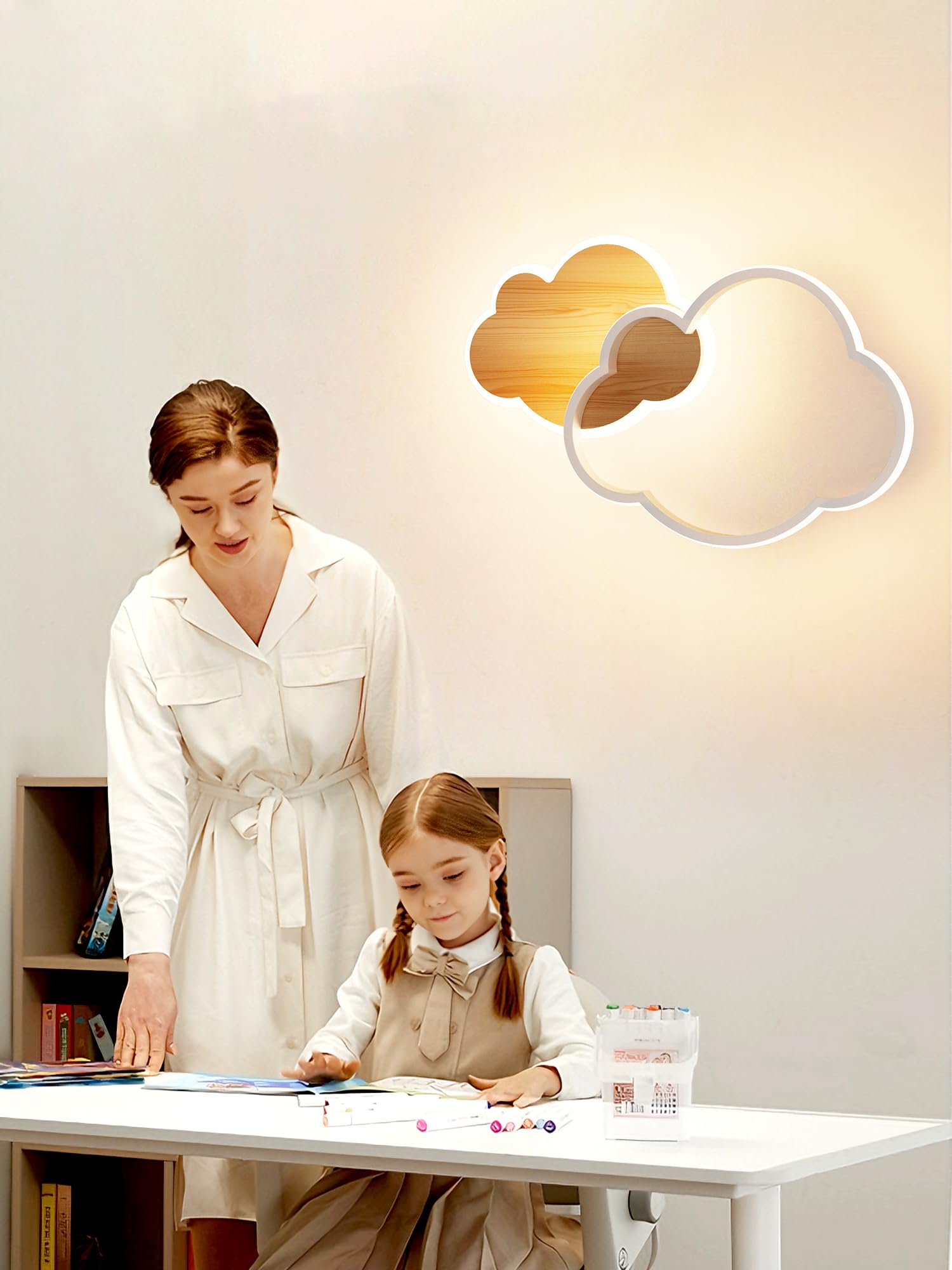 FANLG Lampara techo infantil, 40cm Plafon led techo Regulable con Control Remoto 22W 2200lm Lámpara techo dormitorio Lampara de techo para habitacion, Dormitorio, Estar Pasillo y Salón