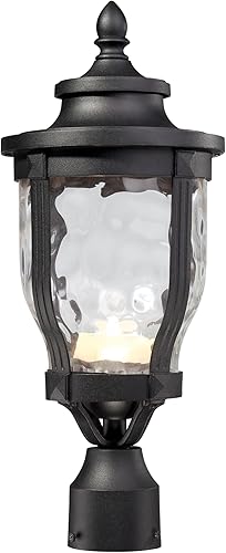 Minka Lavery Luces de poste al aire libre 8766-66-L Merrimack Aluminio Fundido Exterior LED Luminaria Luminaria, Negro