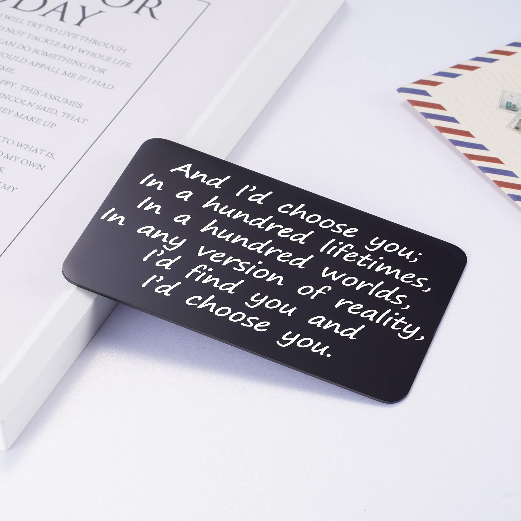 YODOCAMP Metal Wallet Card For Husband - Engraved 'I Choose You' Gift From Wife, Anniversary & Valentine's - View #9