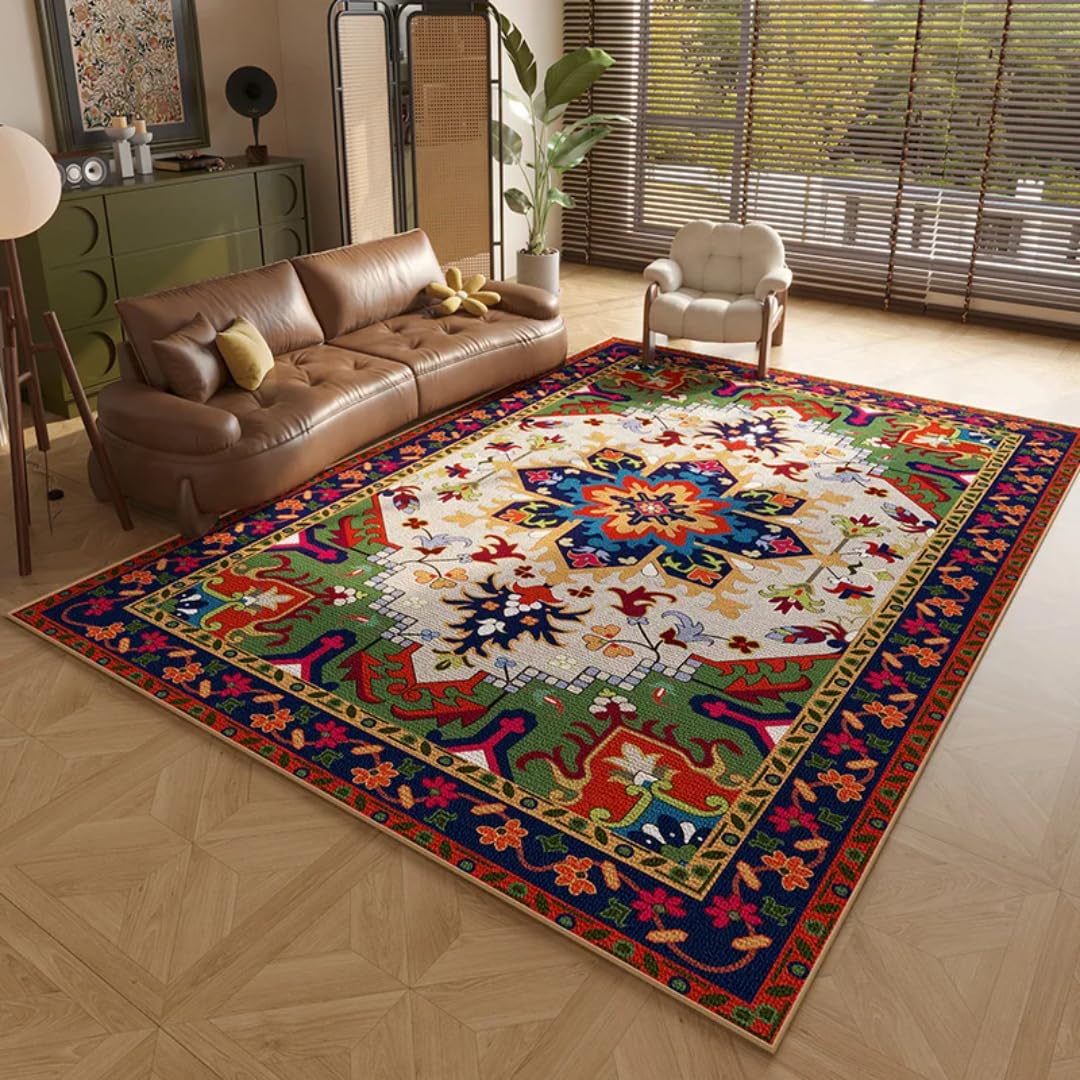 Tapis de chambre doux lavable style américain rétro modèle G 120x160