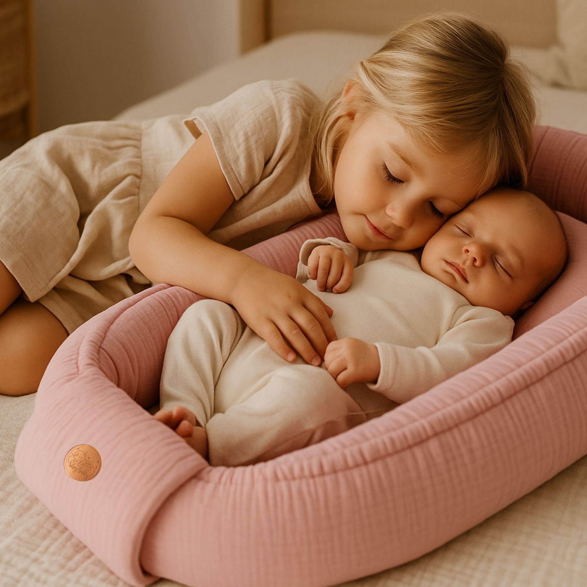 Mousseline Réducteur de Lit Bébé 90x50cm en Coton Cocon polyvalent pour Nid d'Ange Couffin et Naissance pratique et léger idéal pour le transport parfait pour filles et garçons Couleur Sauge