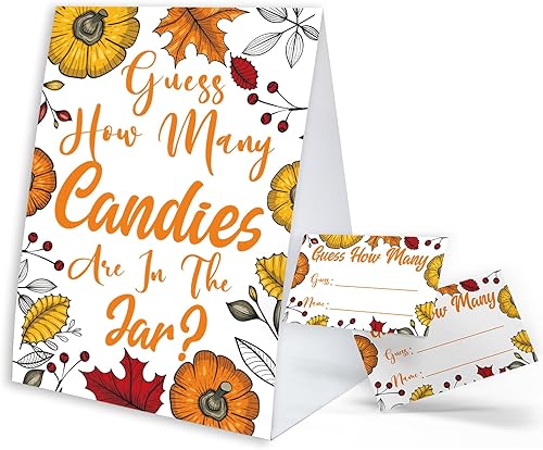 Miniatura 1 de Juego de fiesta del día de Acción de Gracias, adivina cuántos hay en el frasco, suministros de regalos de fiesta del día de Acción de Gracias,