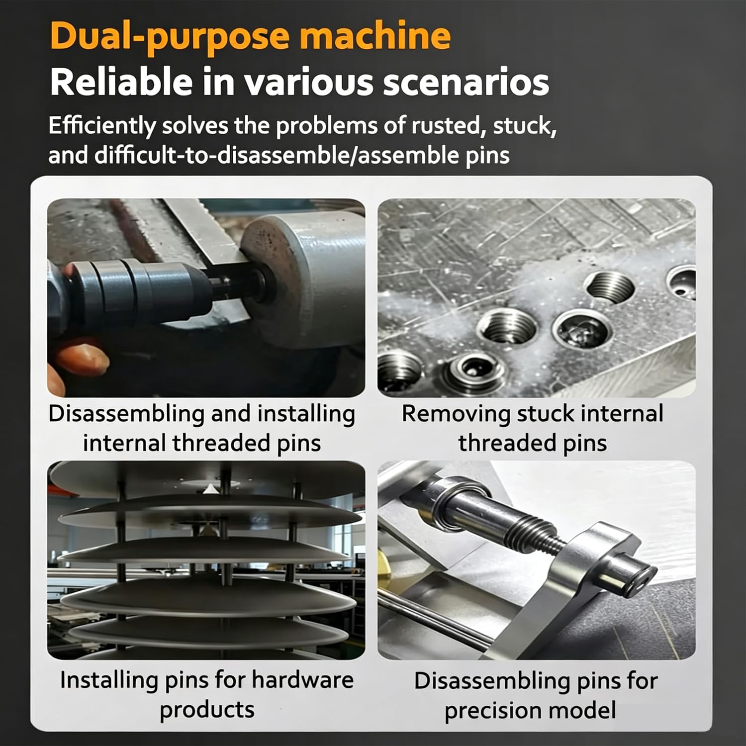 Estrattore per Perni Completamente Automatico A 8 Barre, Forza Dimpatto 70 kg, con Valvola A velocità Variabile E Testa di Estrazione Perni M4-m12, Utensile Pneumatico