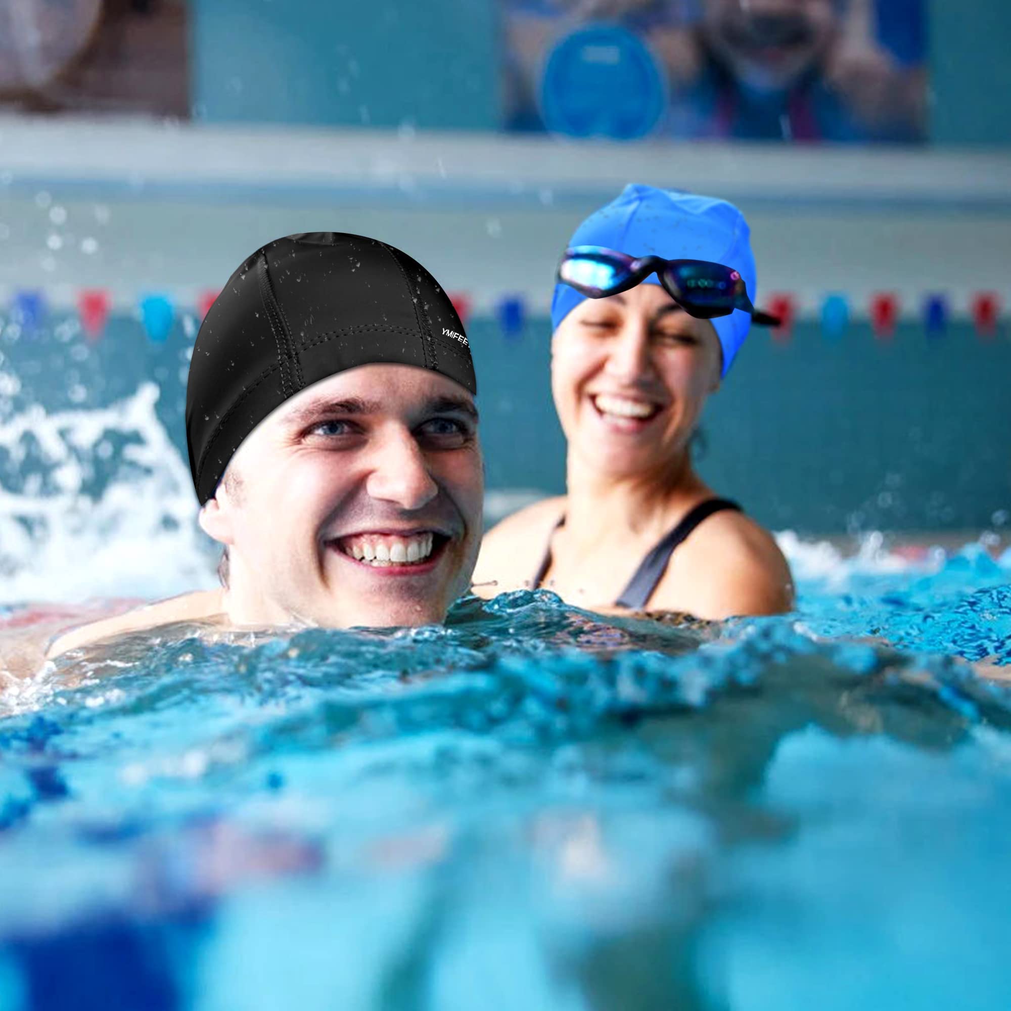Bonnet De Bain Mixte Tissu PU – Ajustement 55-65 Cm, Confortable, étanche, Protection Chlore, Pour Piscine Et Natation - 8