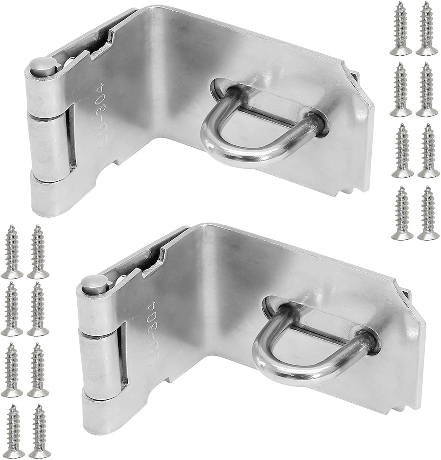 Moicstiy 2Pcs 4 Inch Padlock Hasp 90 Degree, Stainless Steel Safety