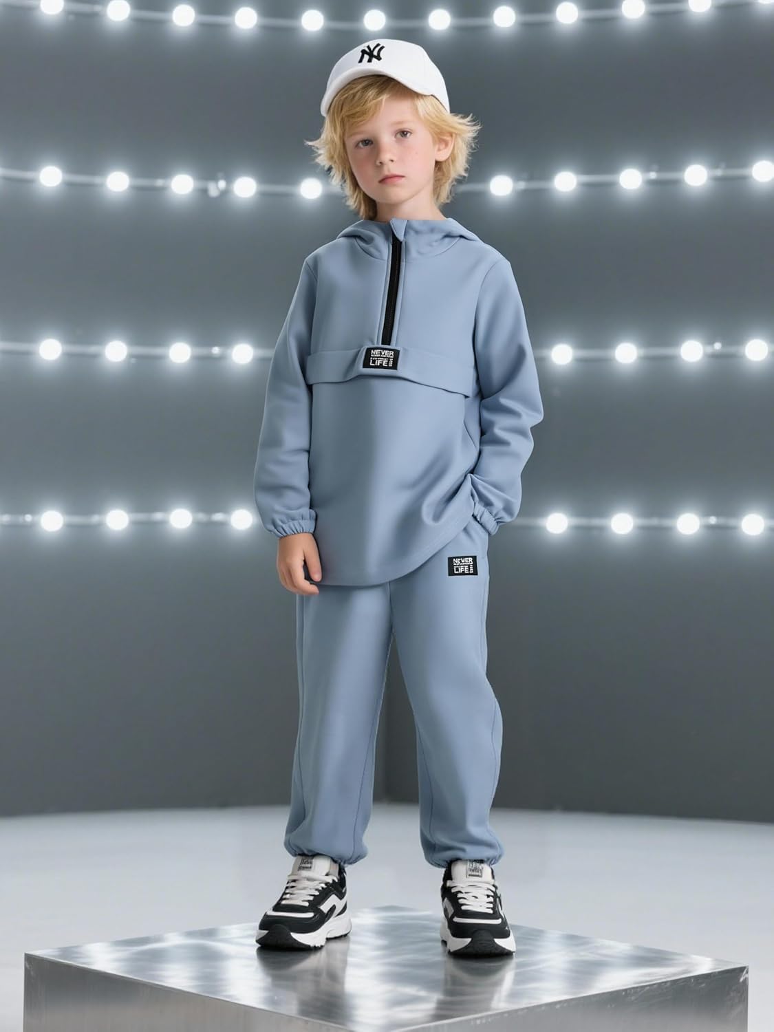 Kids Boys Clothes Color Blocking Hoodie Sweatshirts and Pant 2Pcs Fall Outfits Set Size 5-10 - Image 3