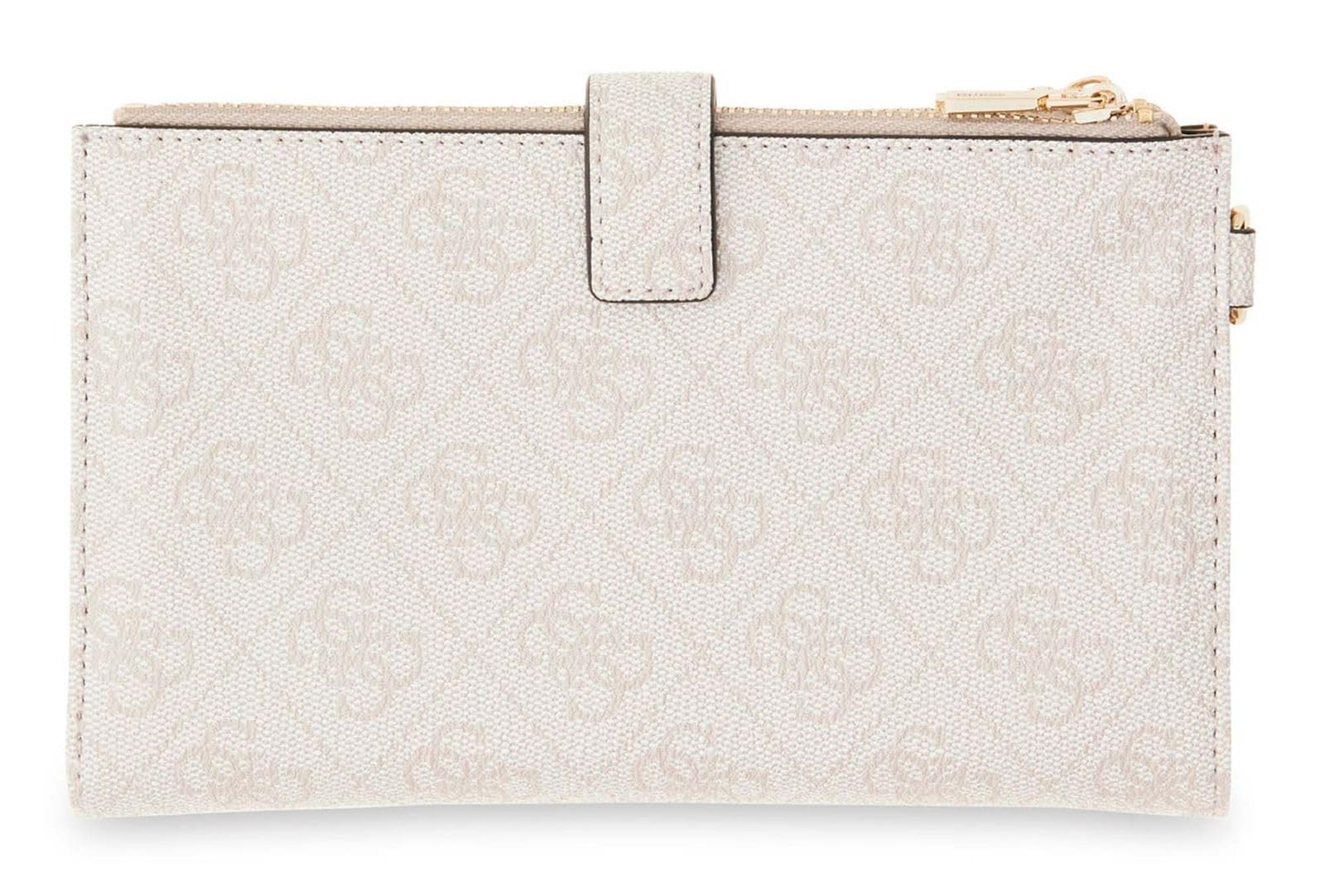 GUESS portafoglio Laurel II SLG Double Zip Organizer Bone Logo avorio