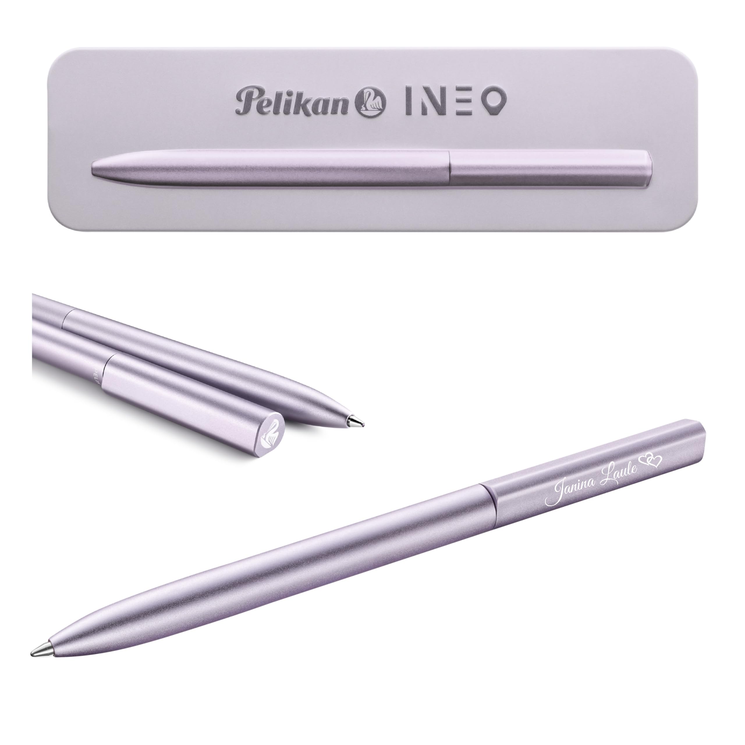 Pelikan Kugelschreiber Ineo® Elements K6 mit Gravur Geschenk - einzigartige Stifte mit Namen - personalisierte Geschenke zu Weihnachten - Kugelschreiber personalisiert (Lila-Violett)
