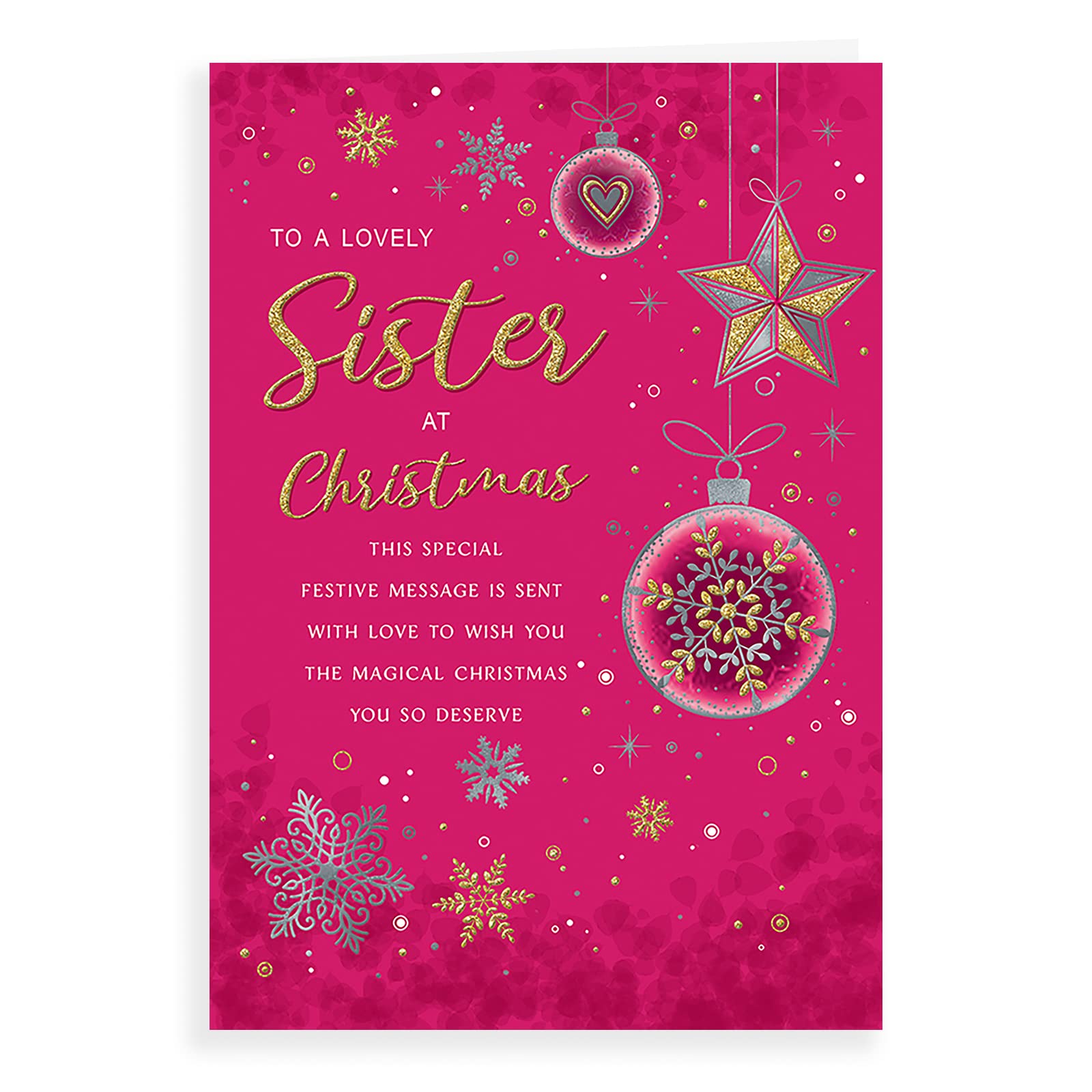 Lovely Sister Christmas Card 9""x6"" Christmas Card Xmas Nice Message Words Verse