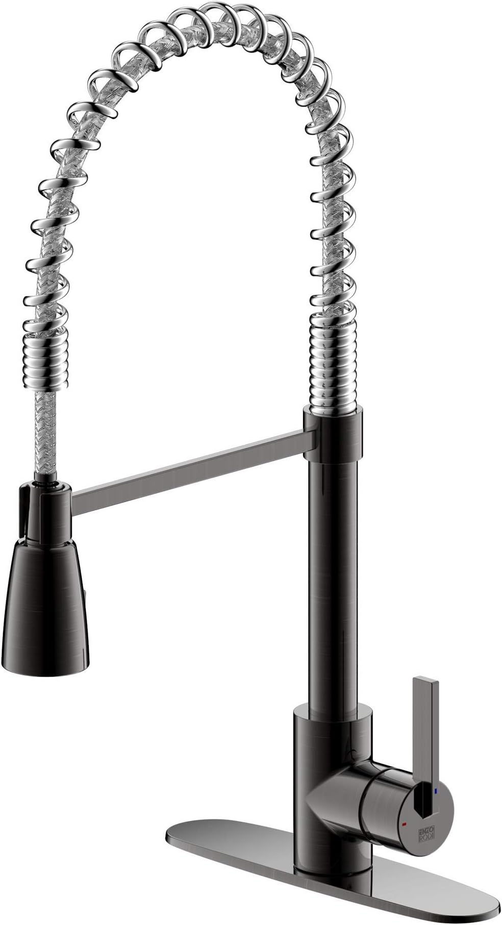 Kitchen Faucets Commercial Solid Brass Single Handle Single Lever Pull Down Sprayer Spring Kitchen Sink Faucet, Oil Rubbed Bronze ERF7343377HA-10