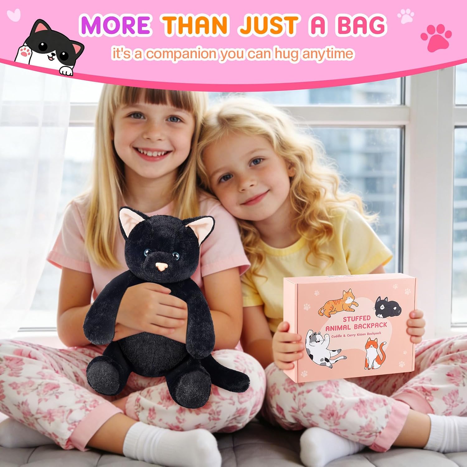 Cat Shaped Purse for Women Crossbody Bag Plush Black Funny Furry Fuzzy Shoulder Bag Cute Animal Purse(Black Cat) - Image 6