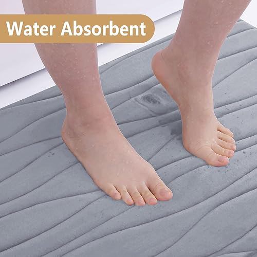 Miniatura 71 de Buganda - Alfombra de baño de espuma viscoelástica 24x16, tapetes de baño extra suaves y absorbentes, antideslizantes y lavables a máquina para el