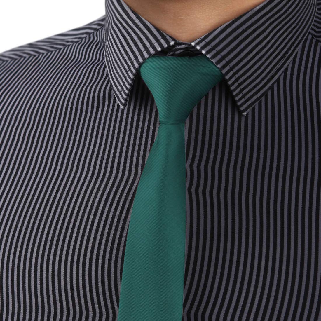 Dan Smith DAE1071 Lime Green Striped Mens Accessories Solid Skinny Tie