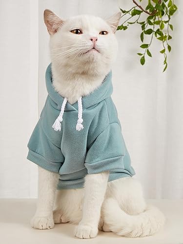 Miniatura 2 de QWINEE Sudadera básica con capucha para perro, chaqueta cálida para perro, ropa para gato, camisa para perro, ropa para cachorros, gatitos pequeños