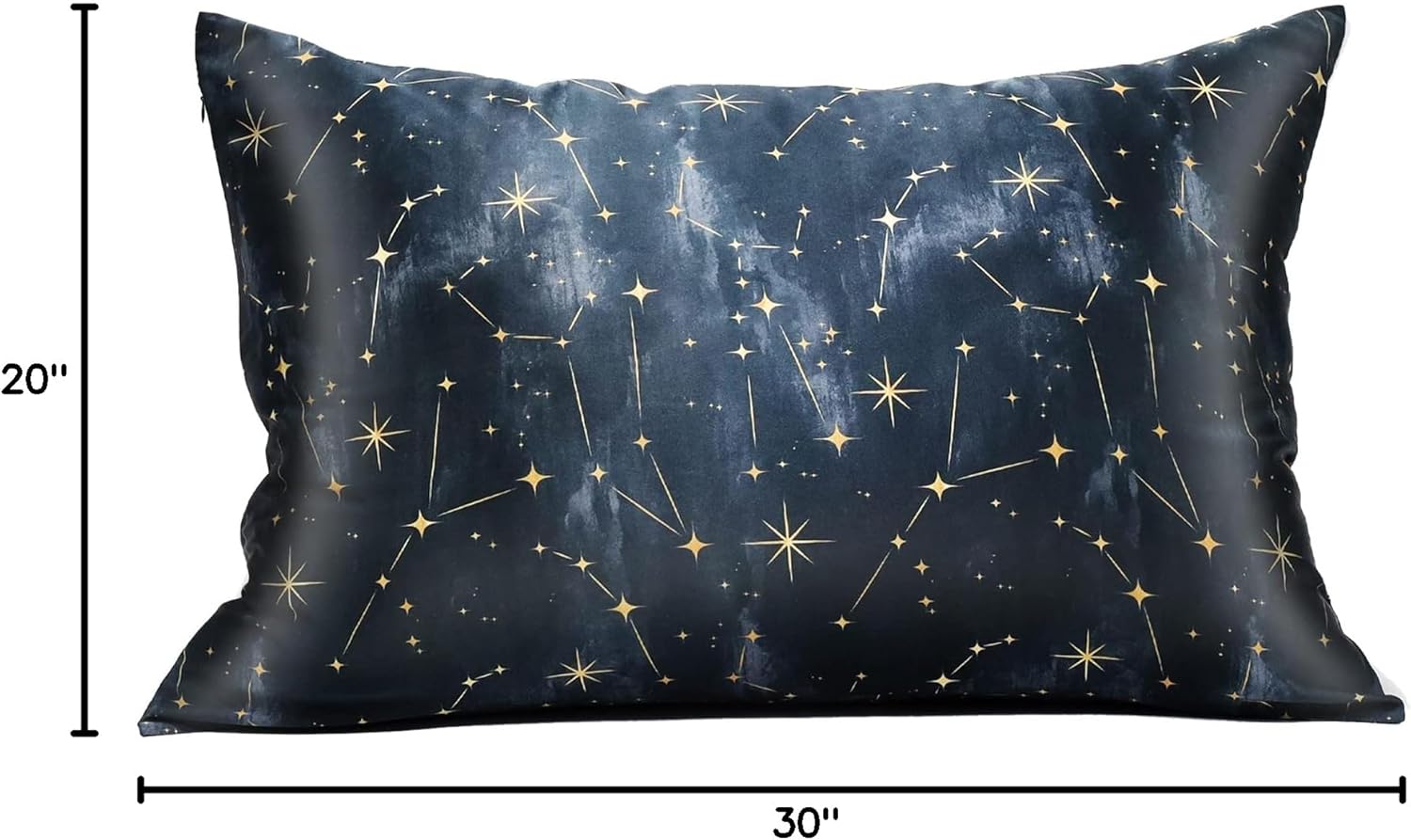 MANSPHIL 100% Mulberry Silk Pillowcase for Hair and Skin, Black Galaxy Pattern - Premium 22 Momme Charmeuse Silk Pillow Cases Cover, Queen Size/20" x 30", Hidden Zipper