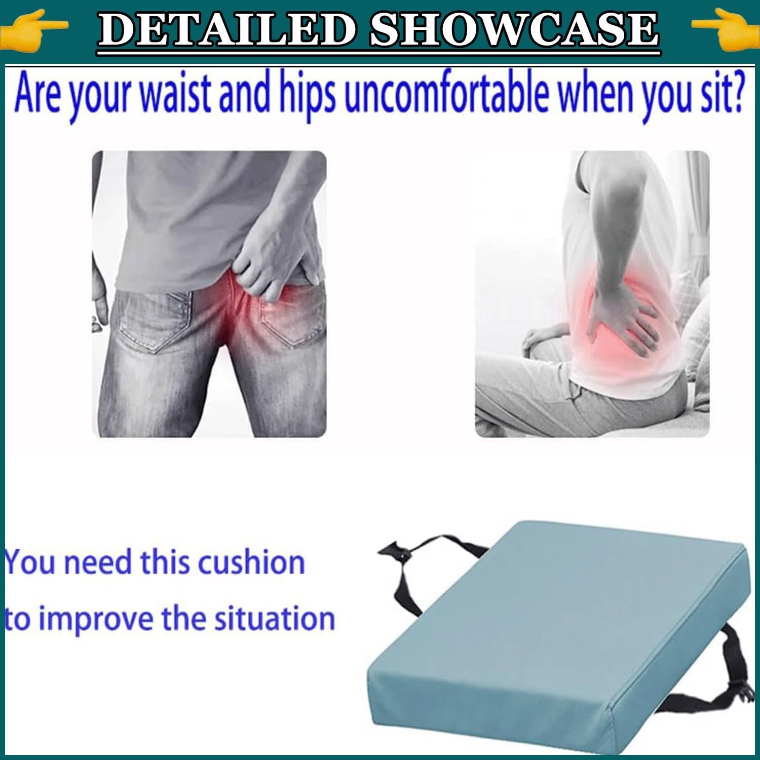 Waterproof Square Bar Stool Cushions with Ties 14/16/18" Indoor Outdoor - Chair Cushion Non Slip Seat Pad Memory Foam Chair Pads with Zipper(@5,16X16X3IN)