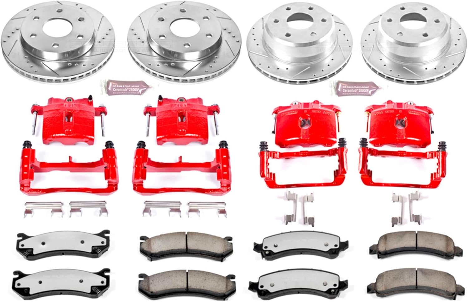 Power Stop KC2016-36 Front & Rear Z36 Truck and Tow Brake Kit with Calipers For Escalade, Avalanche 1500, Express 1500, Suburban 1500, Tahoe, Savana 1500, Yukon, Yukon XL 1500 [Model Specific]