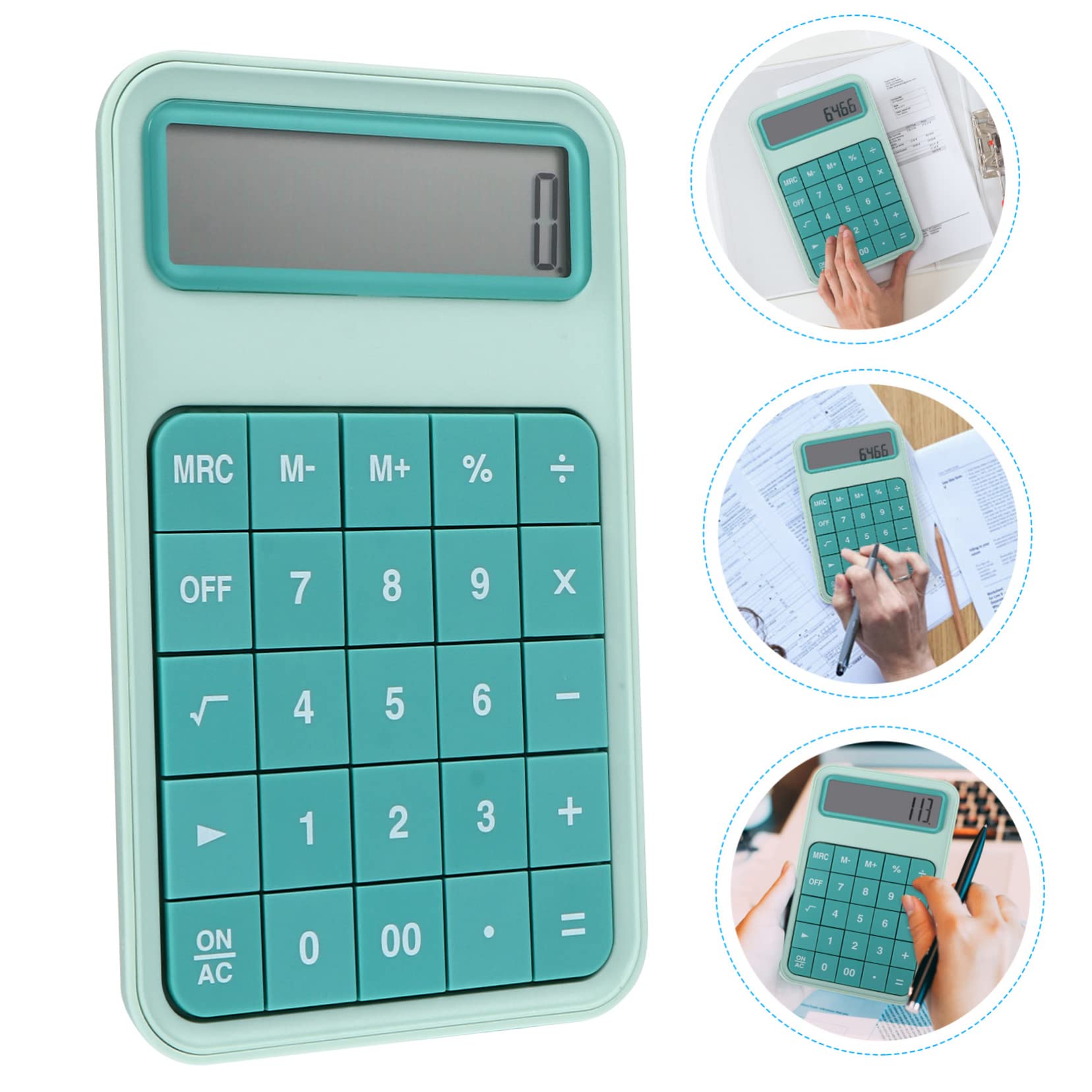 Calcolatrice da Ufficio 12 Cifre Grande Schermo Lcd, Tasti Staccabili e Struttura in Abs, per Scuola, Casa e Negozio