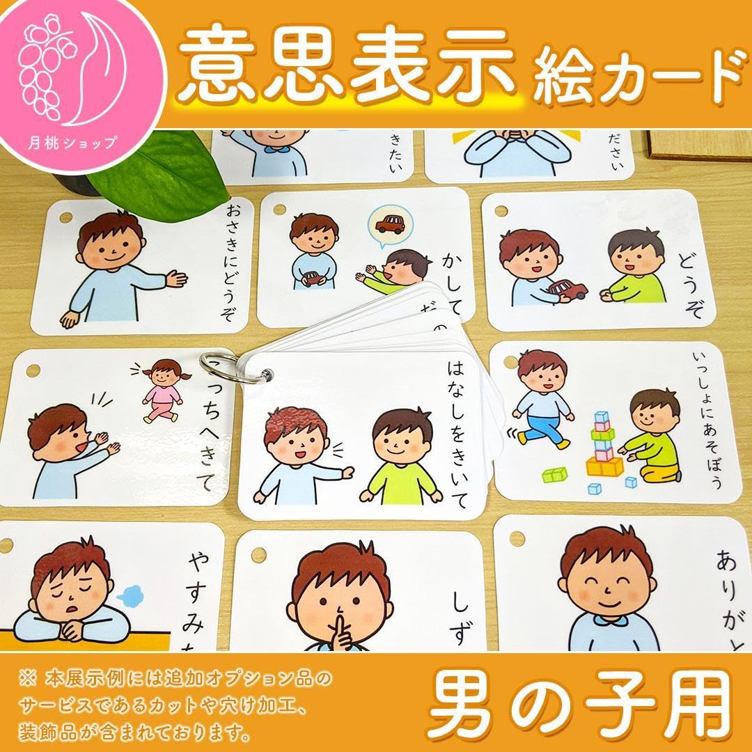 Amazon.co.jp: 意思表示絵カード 男の子用 視覚支援 発達障害 自