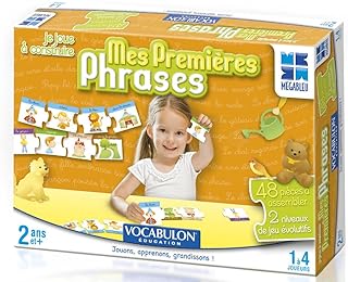Megableu - MES PREMIERES PHRASES - Jeu Educatif Apprentissage du Langage pour Enfants dès 2 ans - Puzzle Jeux Educatifs Evolutifs de 2 à 5 ans - Observation - 48 pièces à assembler - En Français