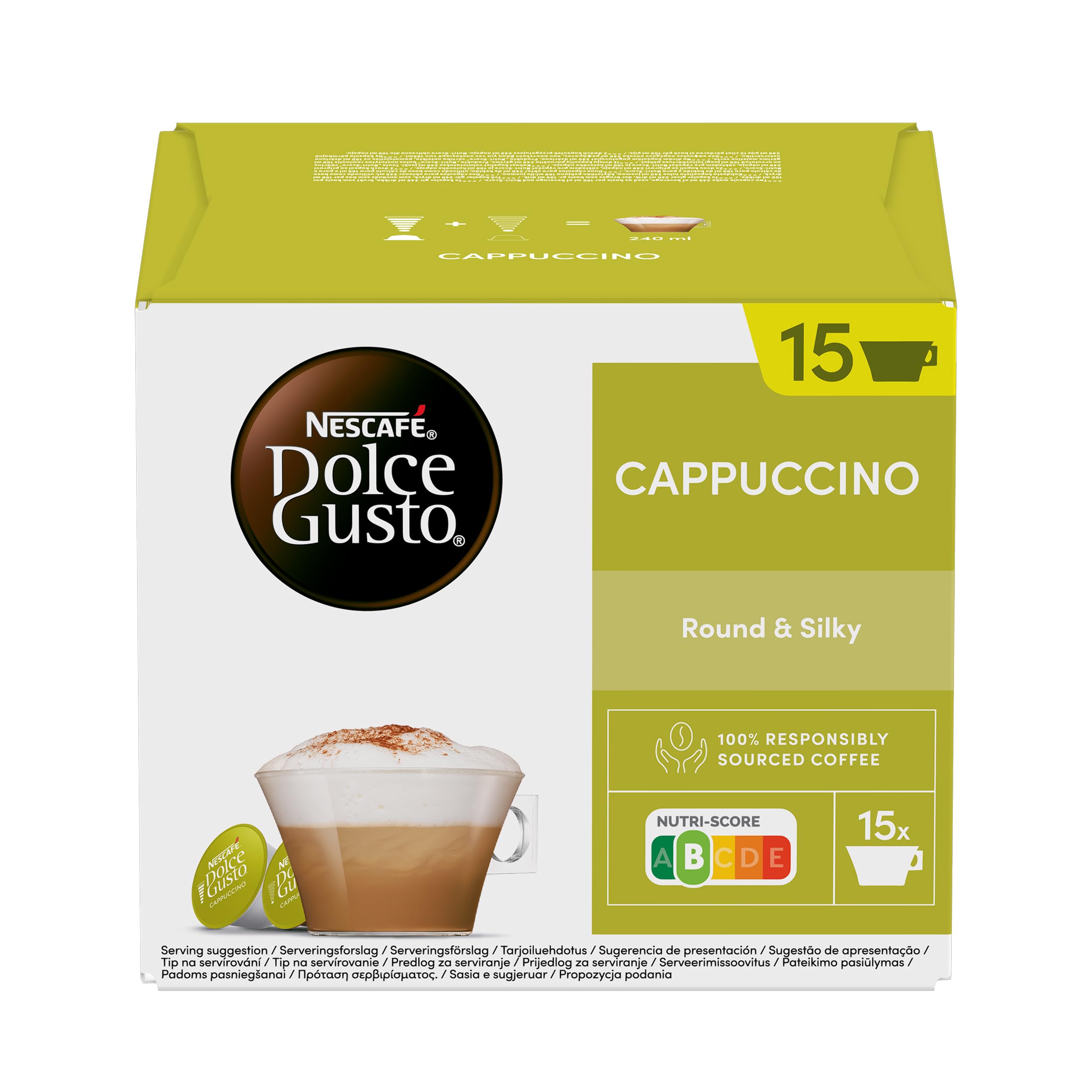 NESCAFÉ Dolce Gusto Cappuccino Cápsulas de Café 90 Cápsulas 45 tazas Clásico Italiano