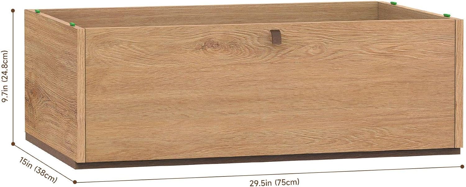 Sebastack Single Drawer Dresser Module for Extension, Compatible with The Dresser L Size, 30 inch Width Warm Oak Color