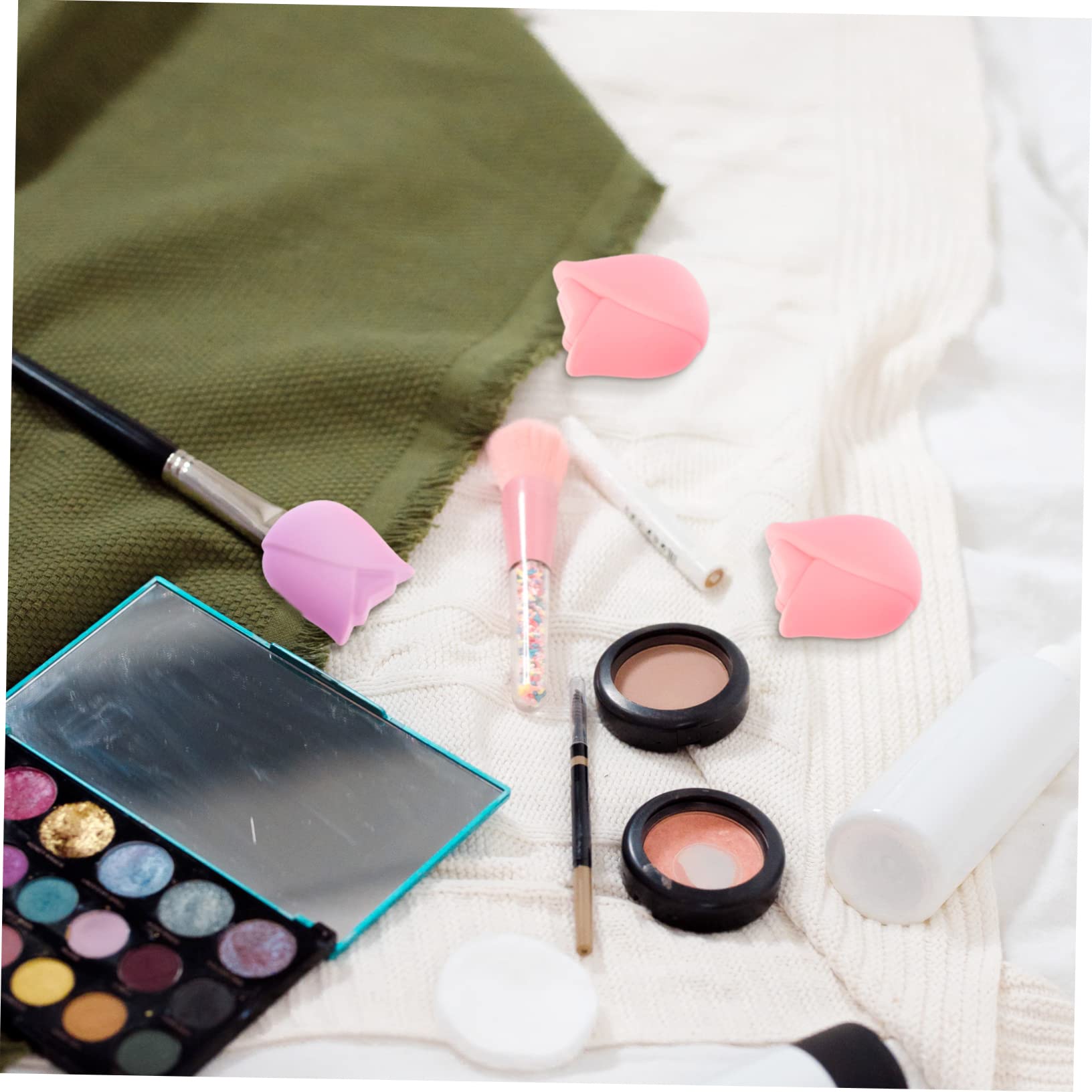 Healeved Lot De 3 Porte-pinceaux De Maquillage En Silicone Pour Pinceaux De Maquillage Et Rangement (6 Pièces X 3)
