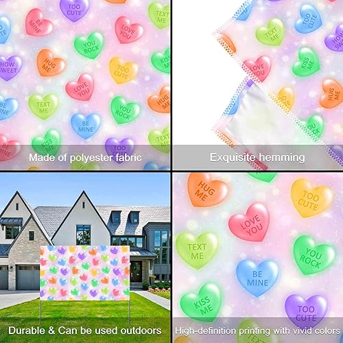 Miniatura 10 de Yriujul Tela, 7 x 5 pies, para el día de San Valentín, dulce corazón, fotografía, telón de fondo, conversación, corazones, dulces, refranes, fondo,